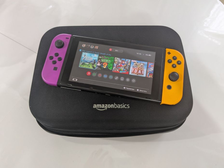 Nintendo Switch V1 + 3 игры + 2 кейса + чехол •