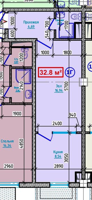 1 xona 32 kv uy kadastrli