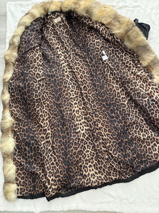 Geaca lunga blana vulpe xxl neagra