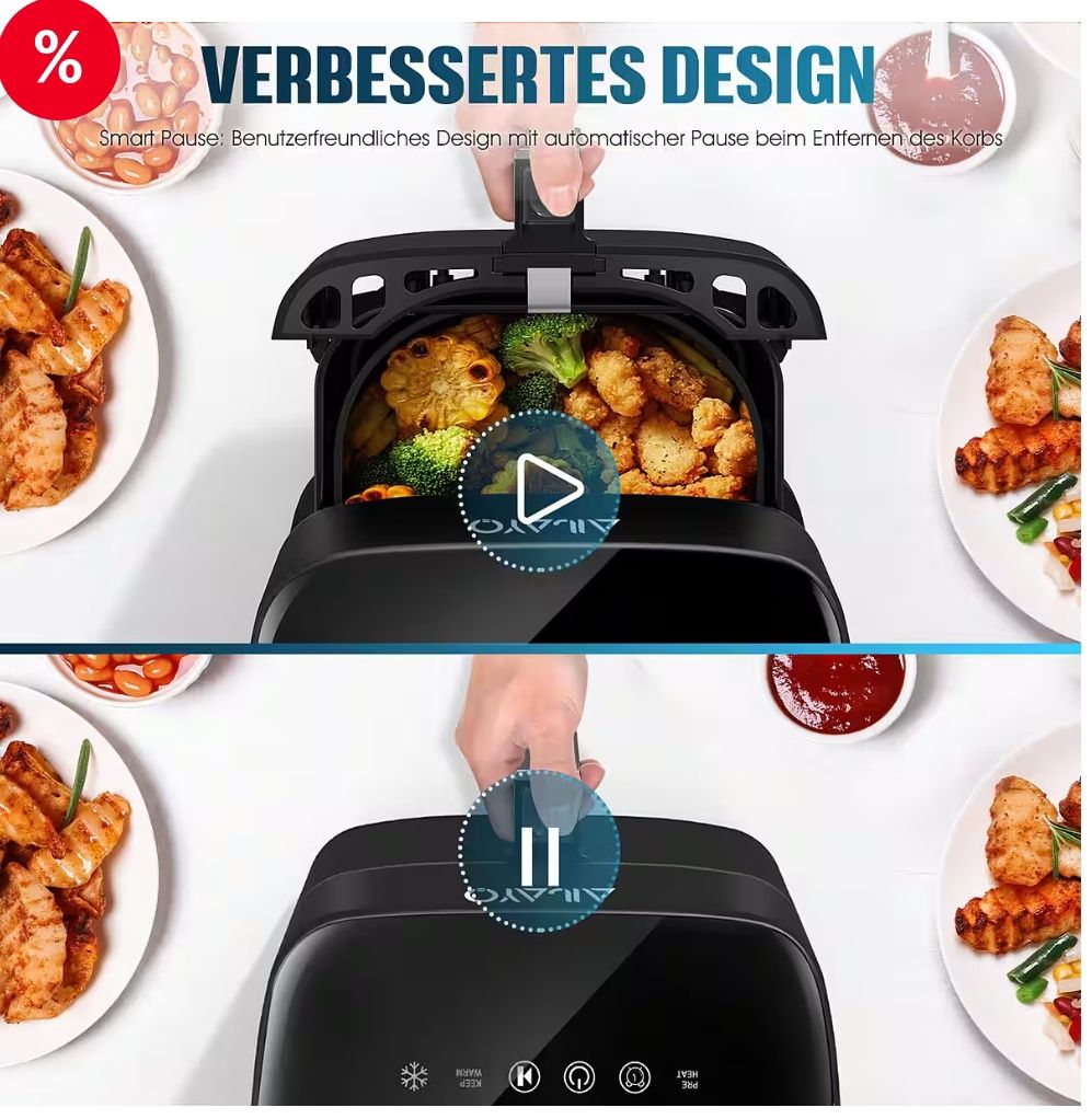 Friteuza cu aer cald Airfryer 14 L, friteuza cu aer cald