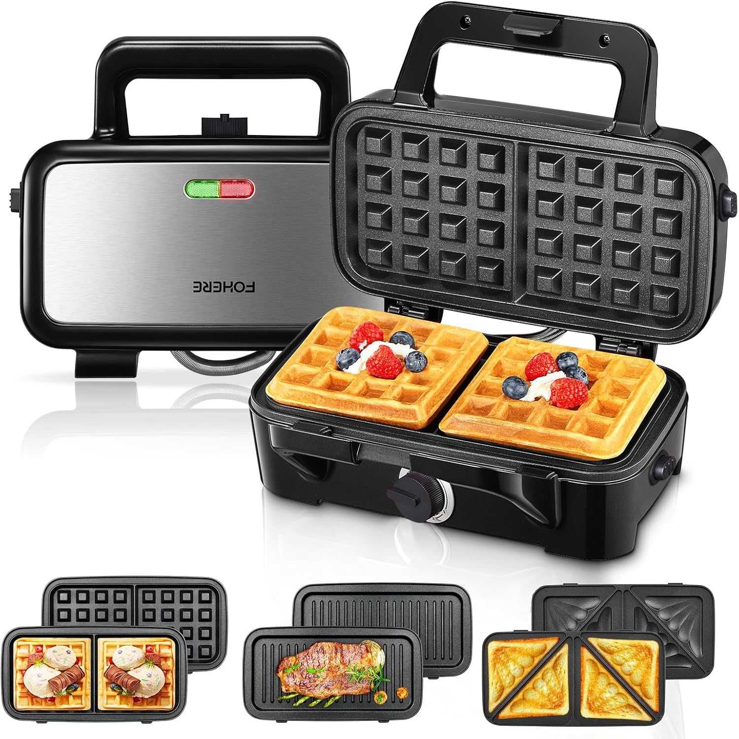 Грил/Тостер и Гофретник Fohere Sandwich Maker, 1200 W 3-in-1,Гаранция