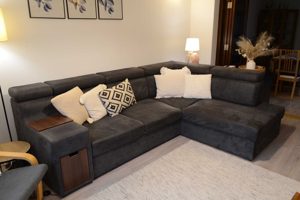 Vand coltar mare extensibil, cu lada depozitare