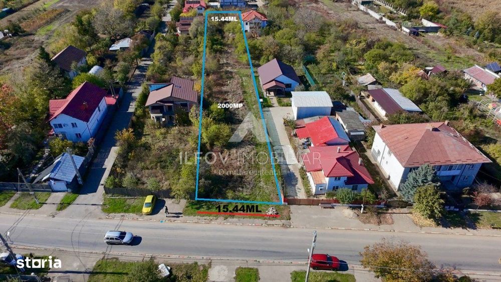 Teren intravilan 2000mp Balotesti, asfalt, utilitati, zona centrala