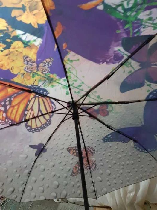 Umbrelă Meli Melo cu sistem automat si imprimeu fluturasi