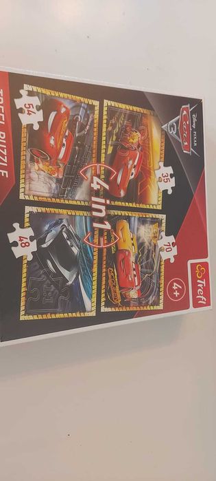 TREFL PUZZLES- "4 In 1" - Ready To Race/ Disney Cars 3