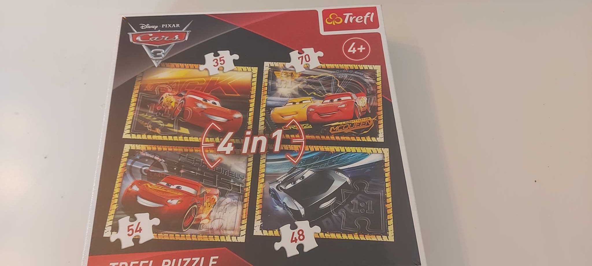 TREFL PUZZLES- "4 In 1" - Ready To Race/ Disney Cars 3