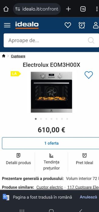 Cuptor multifuncțional AirFry Electrolux Seria 700, EOM3H00X, SIGILAT