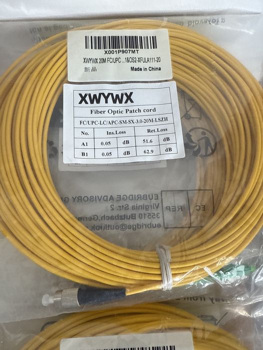 Cablu Patch Fibra Optica 20m XWYWX SM SX/DX LSZH 3.0mm / SC ST LC FC
