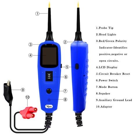 Tester circuit electric auto AUTEK YD208 PowerScan - sonda electrica