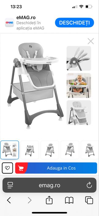 Vand scaun masa bebe Tulano, pliabil, impermeabil.