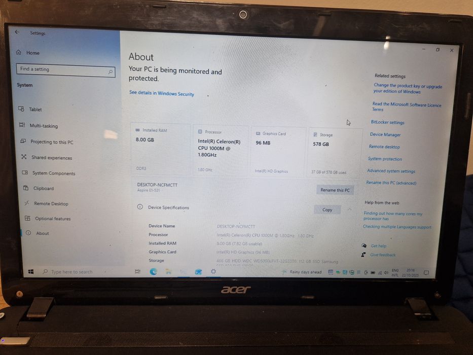 Acer Aspire E1 поправен и подобрен
