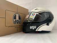 Casca moto full face XS  MODULARA  COMPACT AGV  Course White Black