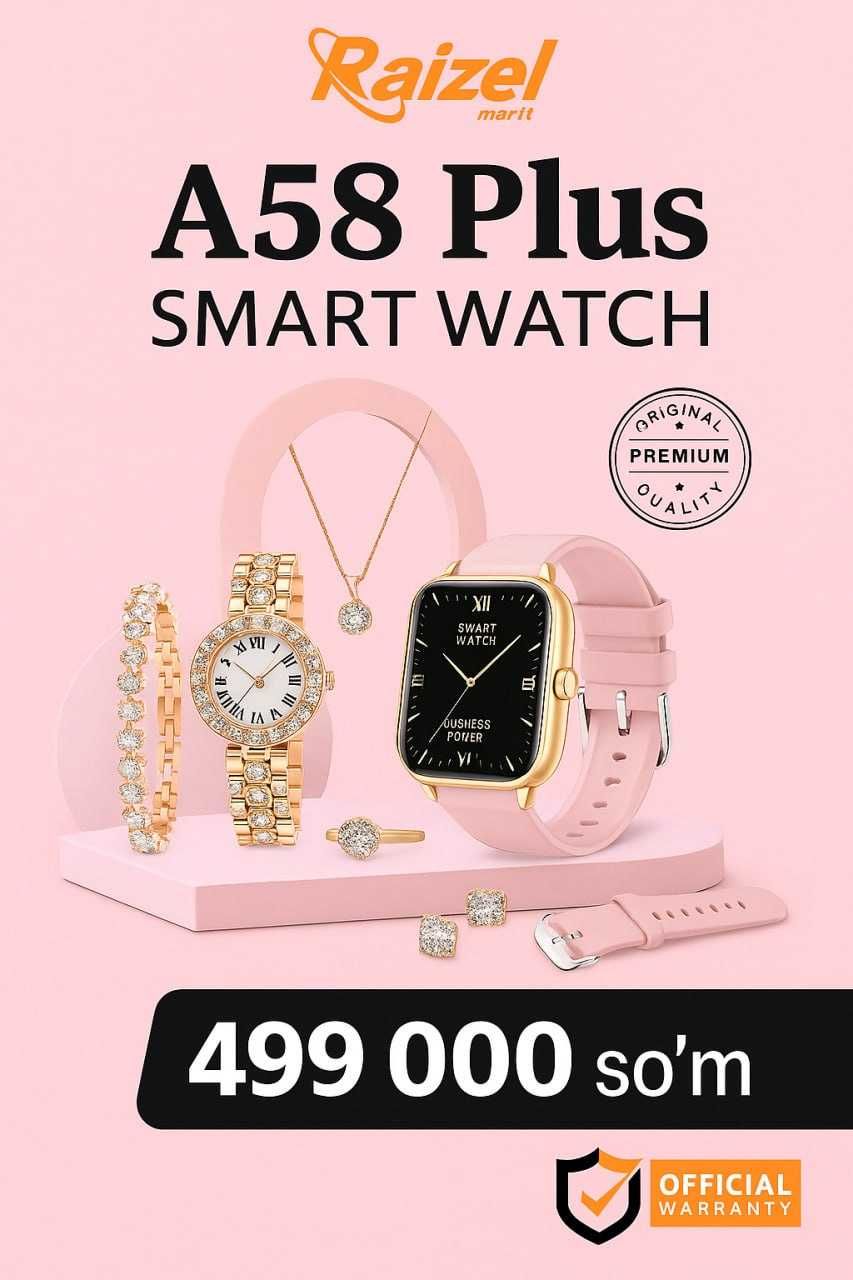 A58 Plus Smart Watch – Go‘zallik va Texnologiya Uyg‘unligi!