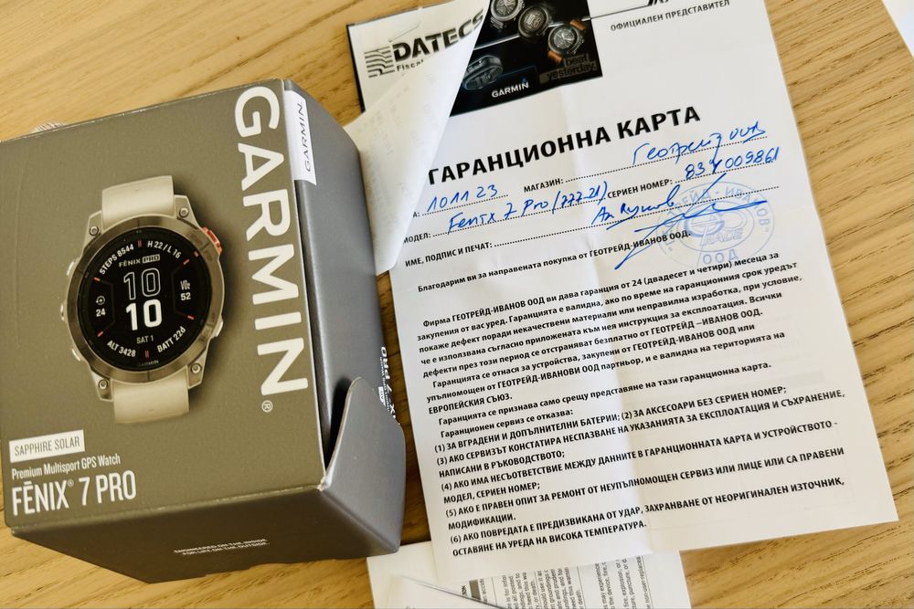 Garmin fēnix® 7 Pro – Sapphire Solar Titanium Edition в гаранция