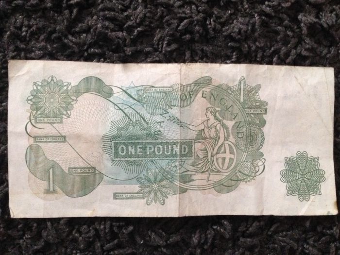 Bancnota ONE POUND , seria Z, anul 1970, foarte rară