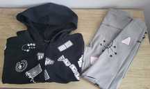 Set hanorac cu fermoar si colanti Adidas 122-128 cm
