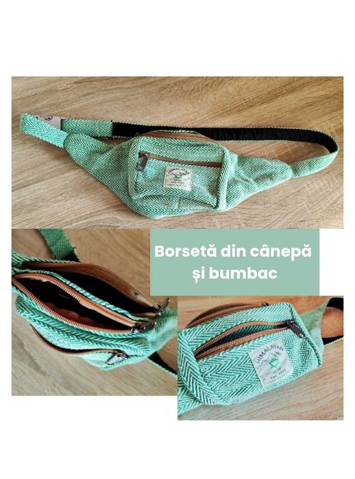 Borsetă unisex din bumbac și cânepă