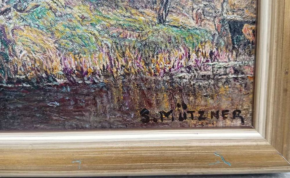 Tablou vechi - toamna in padure - semnat S. Mutzner