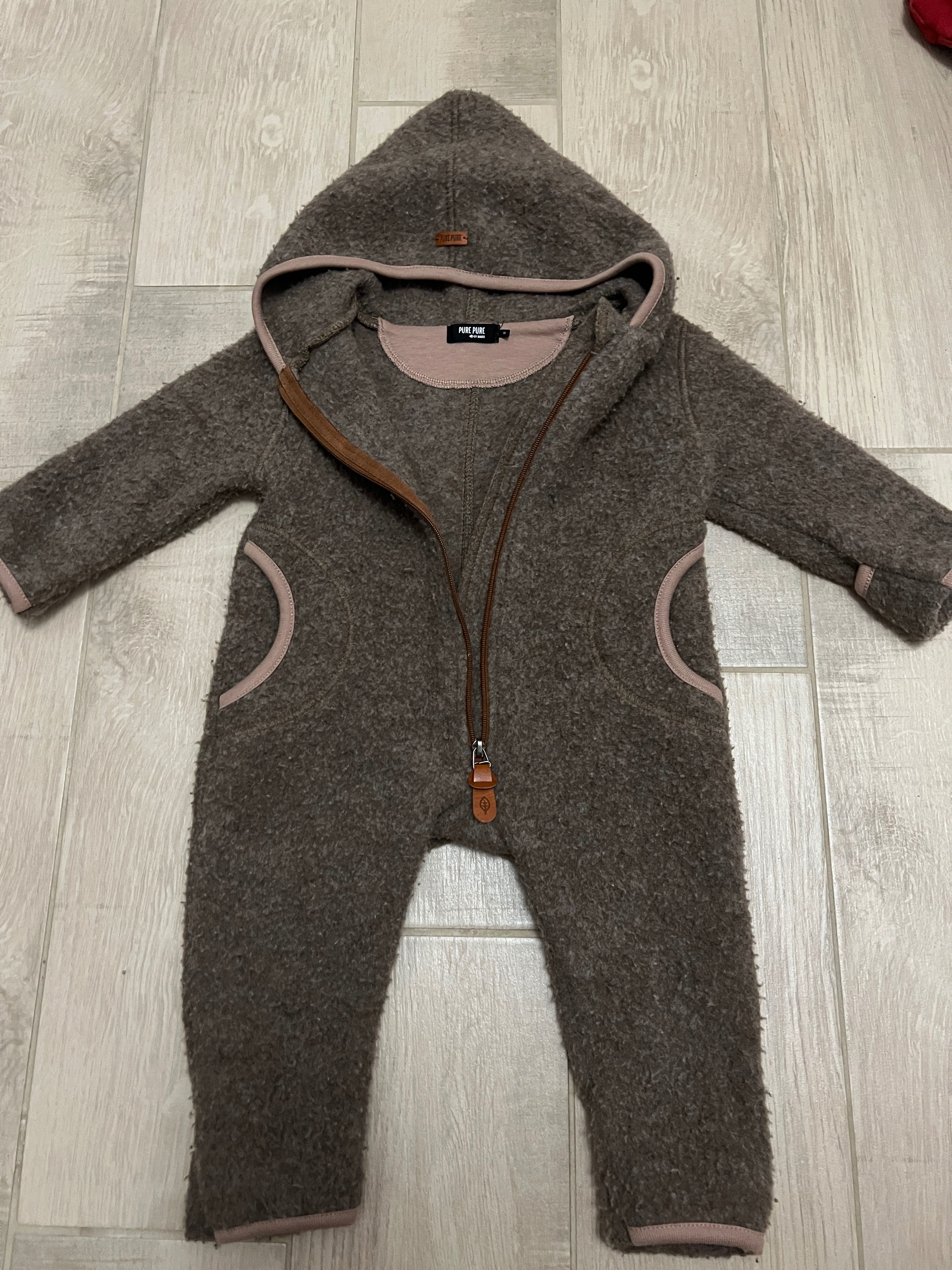 Overall fleece Pure Pure, 100% lână merinos fleece knit, marimea 62-68