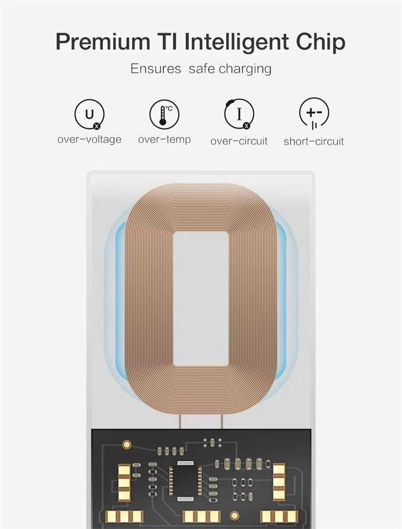 Безжичнo зареждане Qi приемник 5V 1A Универсален USB Type-C адаптер