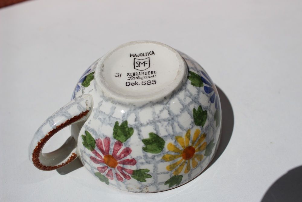 Farfurie si ceasca Vintage MAJOLICA - SMF SHRAMBERG, Germania