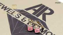 Cercei aur copii 14K biberon roz AR2955 ARJEWELS
