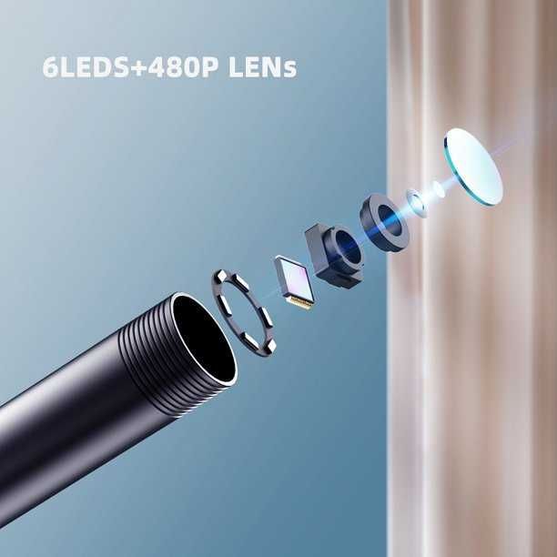 Ендоскоп с HD резолюция, 5,5 мм камера, 10, 5 и 2 метра дължина