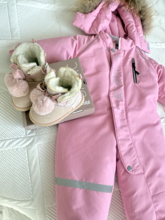 Зимний комбинезон для девочек и обувь