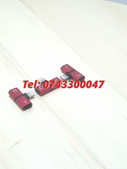 Adaptor Splitter 2 In 1 Pentru Casti Si Incarcare Iphone