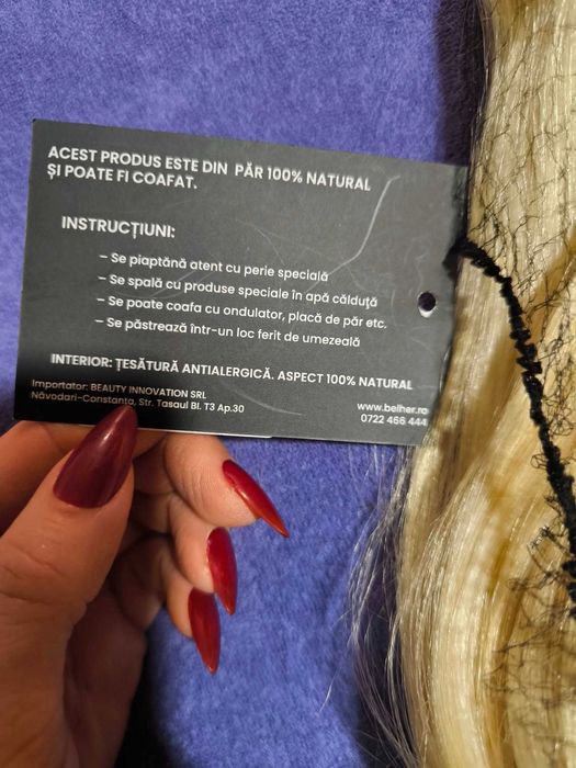 Extensii BelHer Deluxe par 100% natural Remy, 65 cm blond deschis