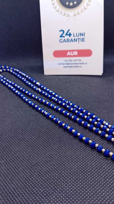 Lant aur 14k snur si bile albastre 26.65  grame b33187.7 (ag15)