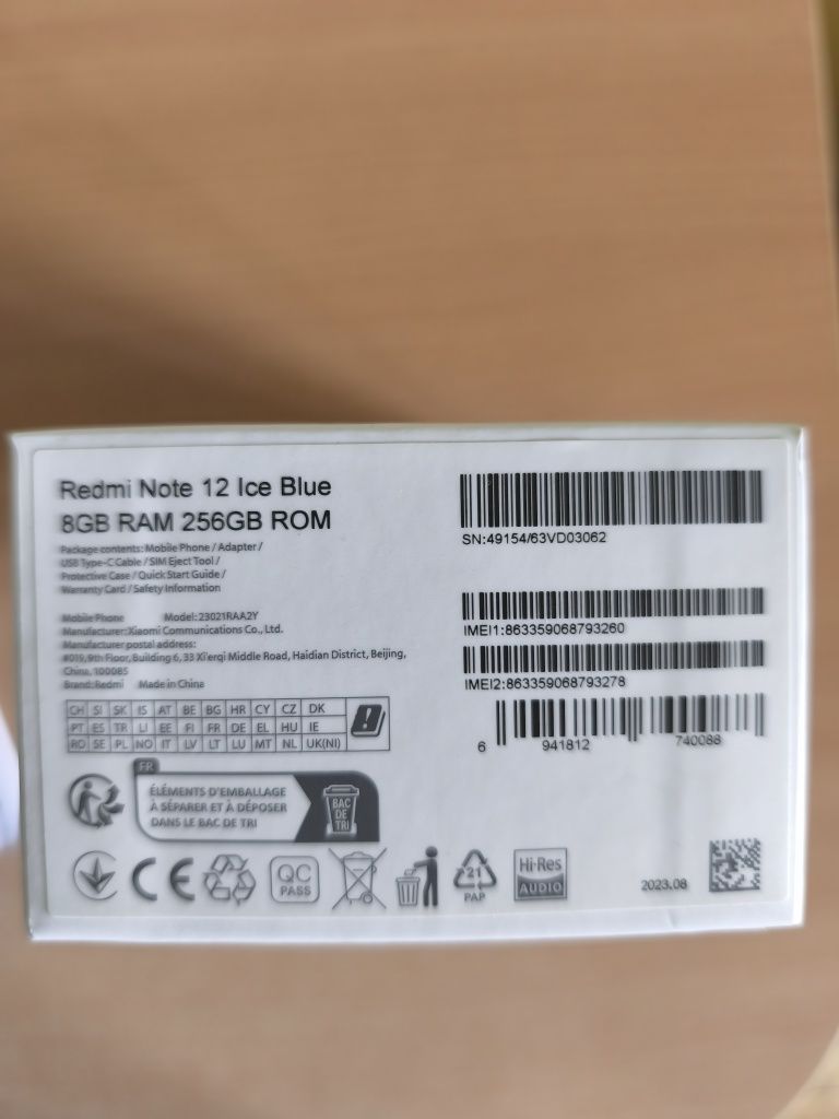 Xiaomi Redmi Note 12 Ice Blue 256 GB