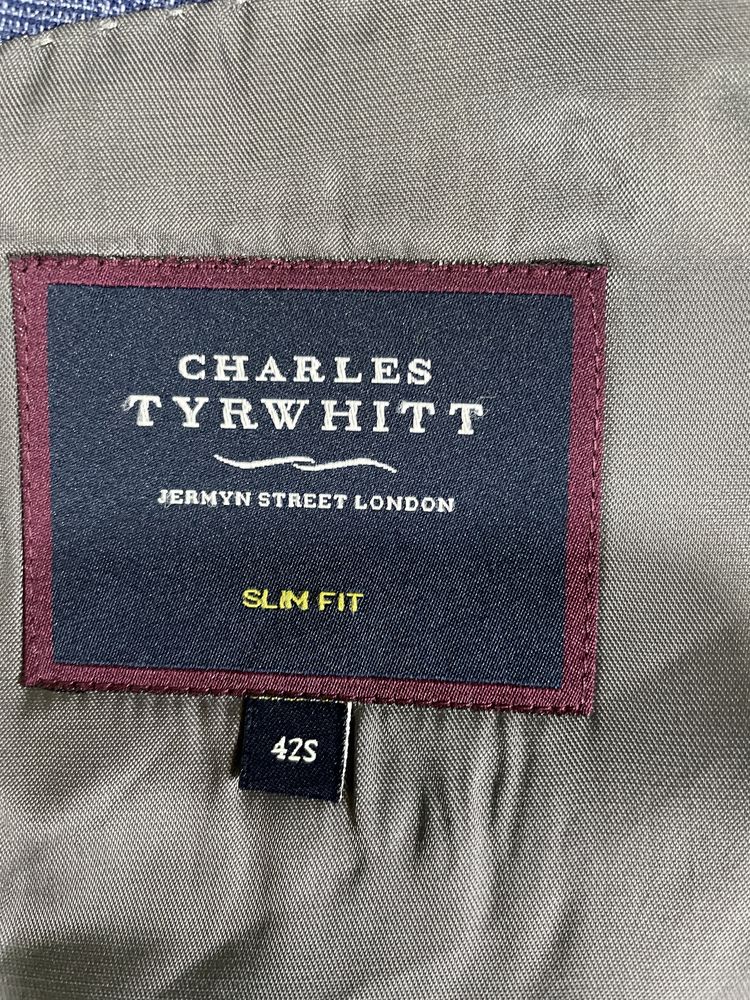 Costum “CHARLES TYRWHITT” 100% lana, marime 42 S-M, albastru