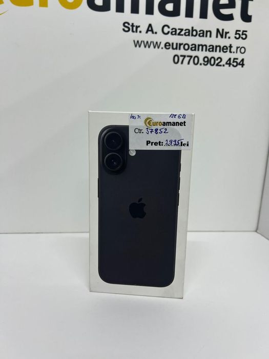 Telefon mobil Apple iPhone 16, 128GB, 5G, Black -I-