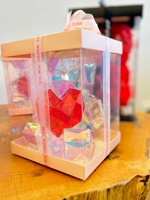 Ursulet din Trandafiri cu Lumini - Cadou Valentine's