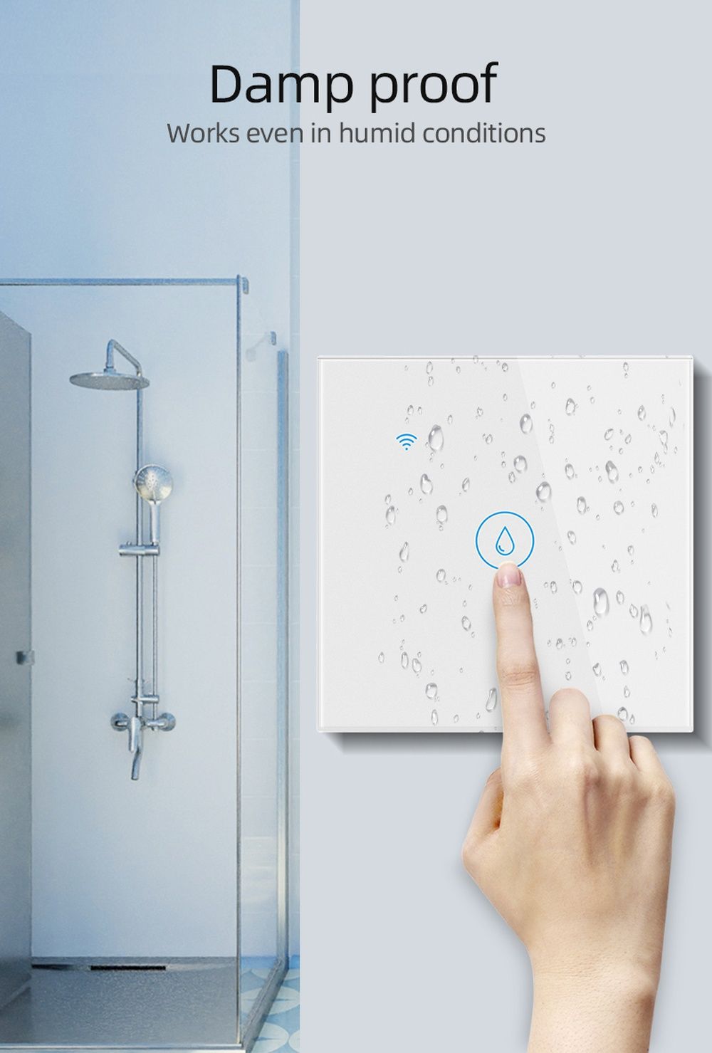 Tuya Smart WiFi ключ за бойлер 20А, тач-панел, закалено стъкло