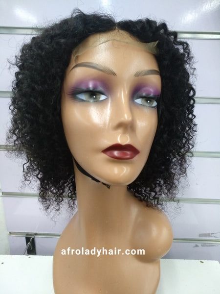 Natural hair Jerry Curly Lace Front Wig