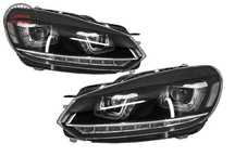 Faruri LED VW Golf 6 VI (2008-2013) Design Golf 7 3D U Design Semnal LED Dinamic- livrare gratuita