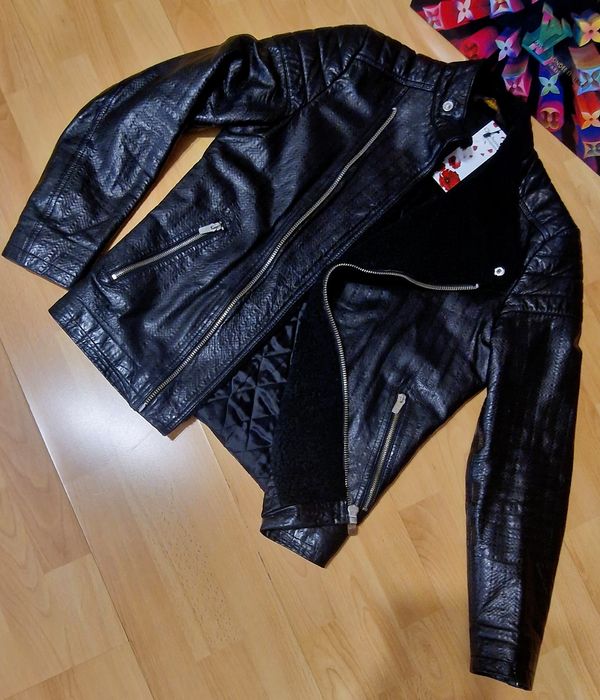 Geaca barbati matlasata Zara,sezonul rece,piele eco,insertii blanita