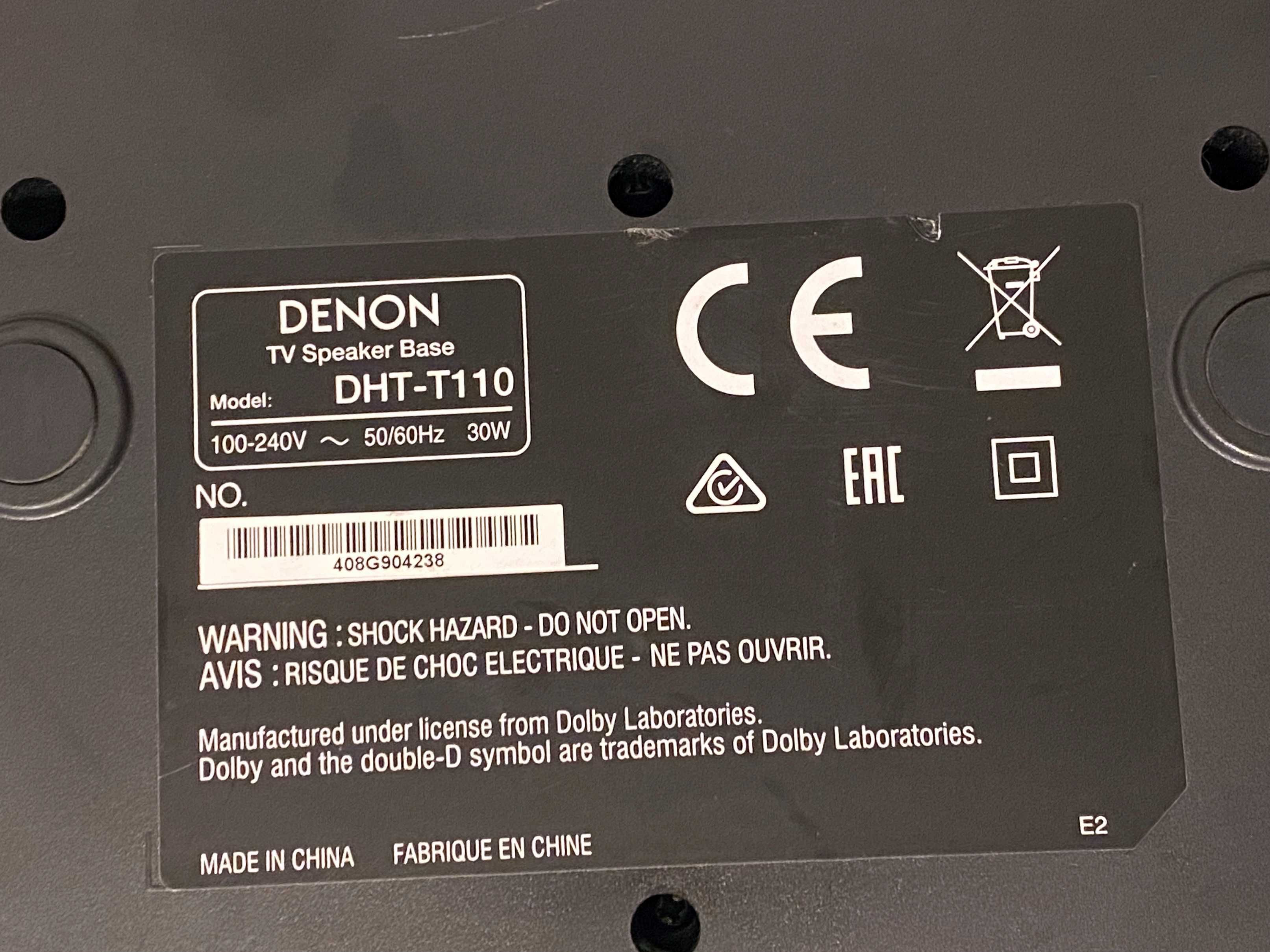 Soundbar Denon DHT-T110 40W Bluetooth - fara telecomanda
