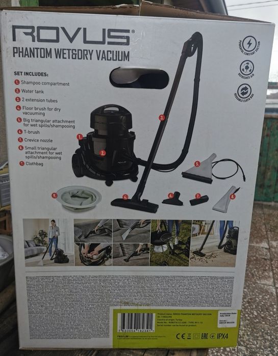 Aspirator Rovus uscat și umed, spălare, fotoliu, canapea, carpit auto,