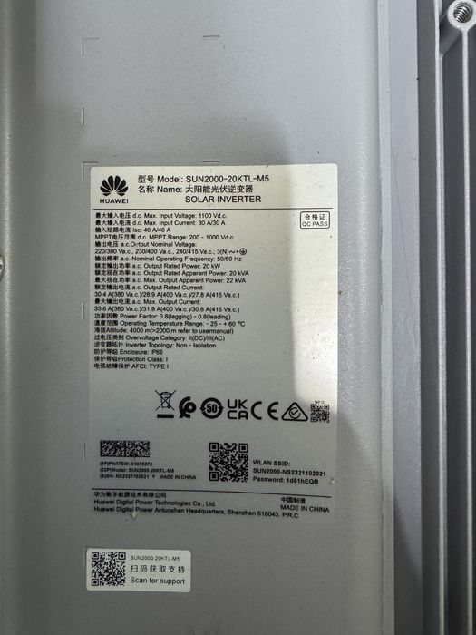 Vand Invetor Solar On-Grid, Trifazat Huawei Sun 2000 -20 KTL -M5,  Kw,