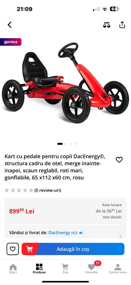 Kart cu pedale copiii