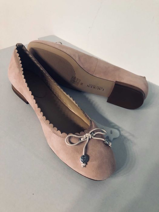Balerini Lauren Polo Ralph Masura 38,5 aproape noi Piele Roz Pudra