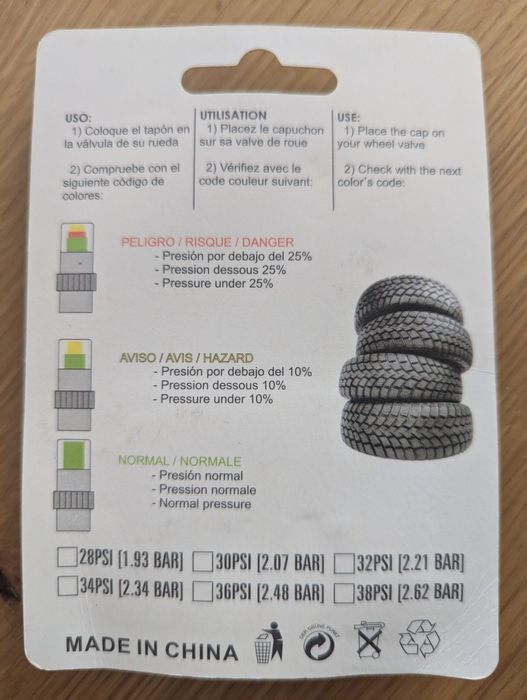 Вентили с индикация за налягането в гумите (4бр в комплекта)