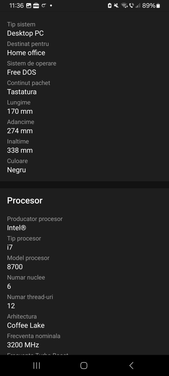 DESKTOP PC i7 HP+cadou monitor AOC.