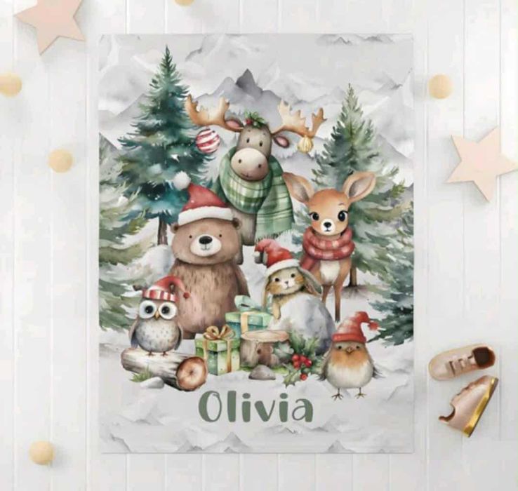 Коледно персонализирано одеяло