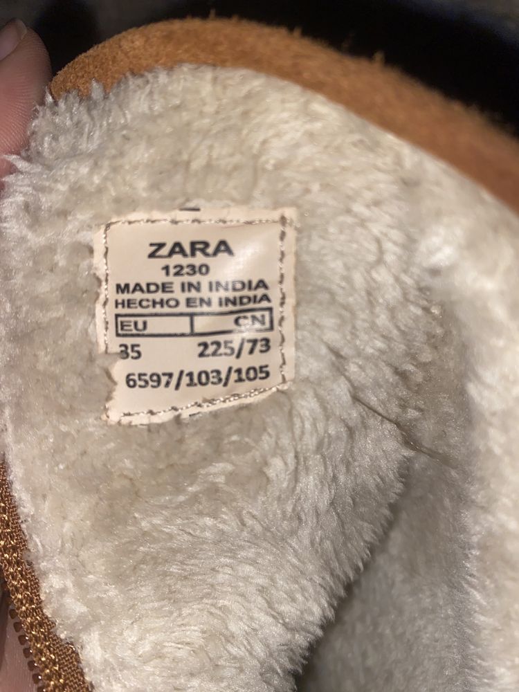 Детски боти Zara от естествен велур