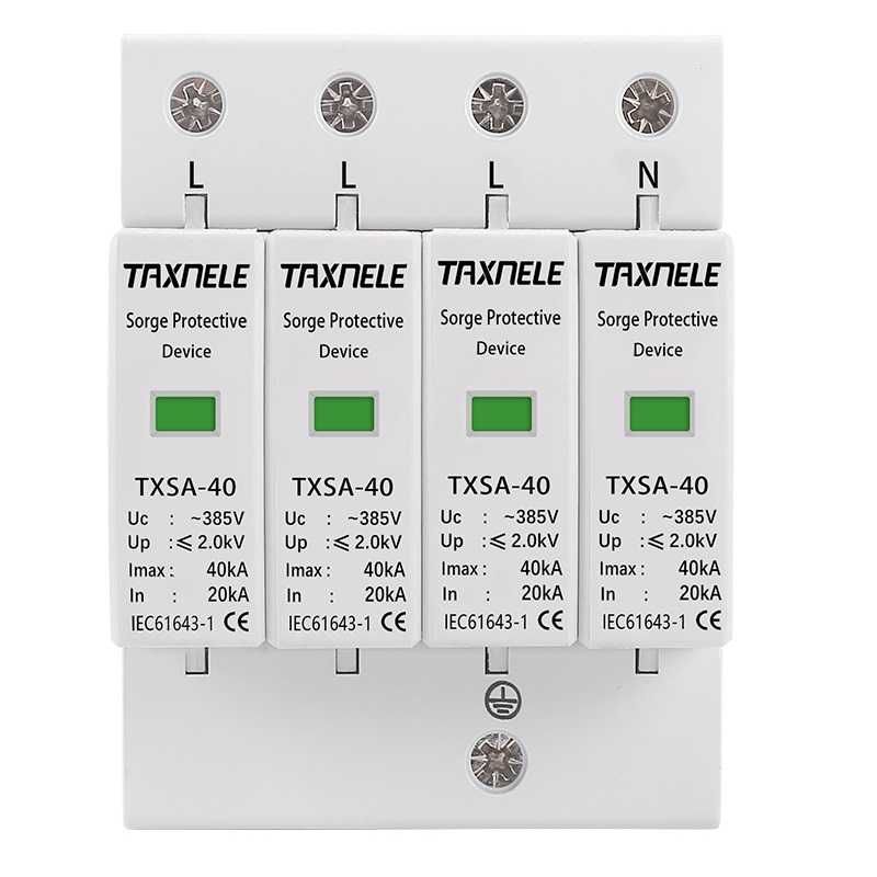 TXSA-40, Трифазен катоден отводител 3P+N 385V/420V 20-40KA UP2.0kV