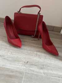 Червен клъч, обувки и чанта GiAnni